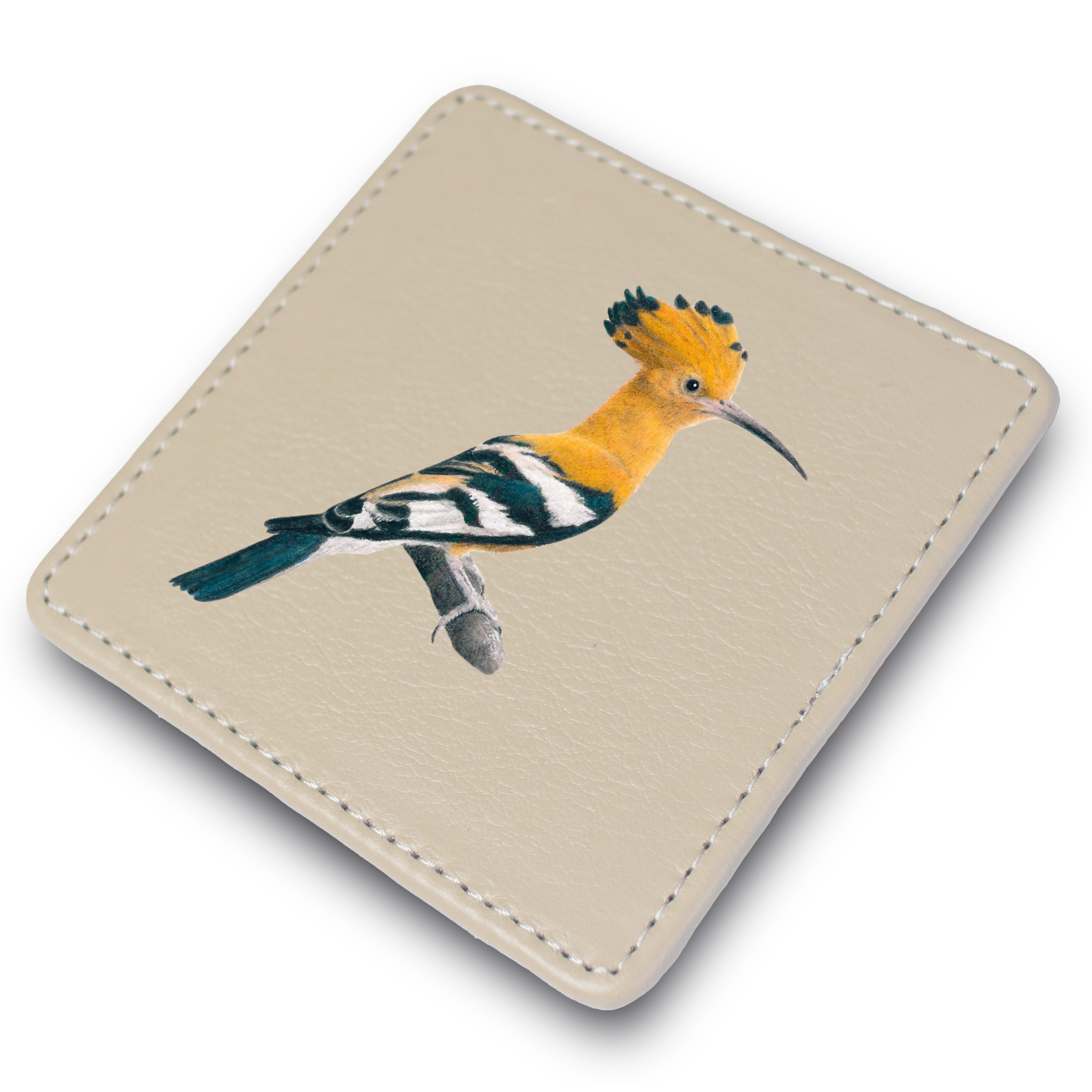 African Hoopoe Leather Coaster