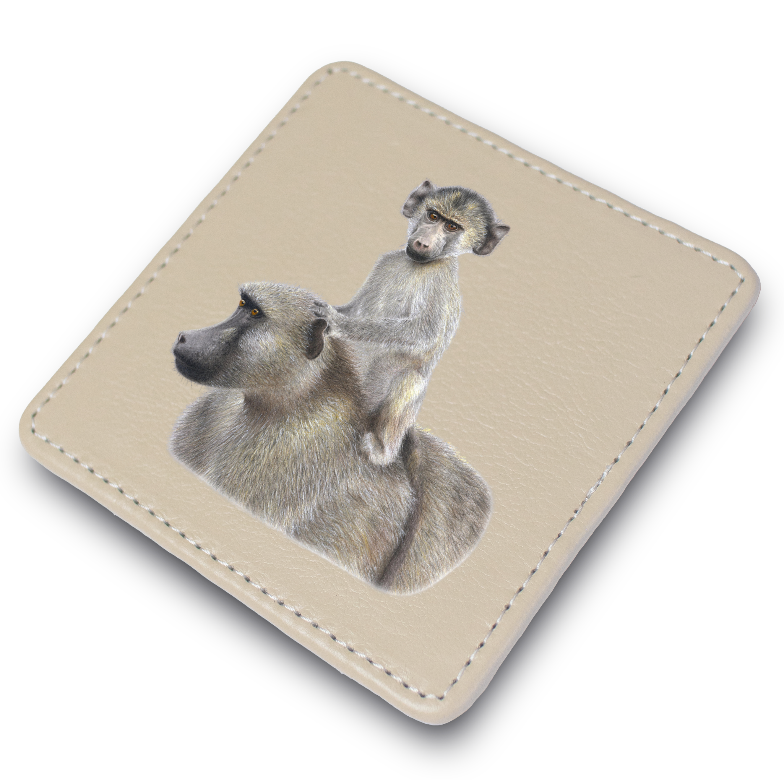 Baboon Leather Coaster