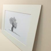 African Baobab tree with two twisted trunks pencil drawing print