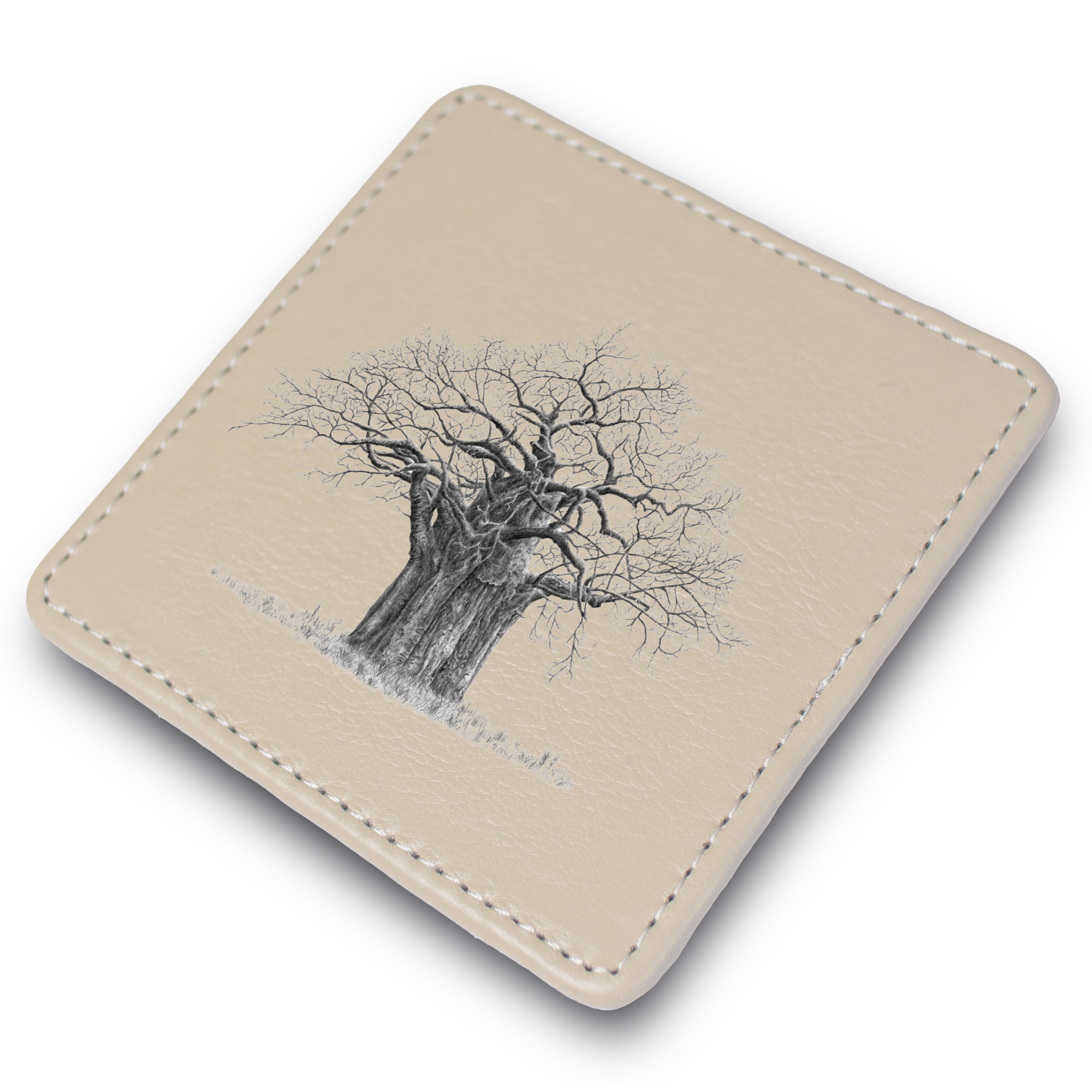 African Baobab Leather Coaster