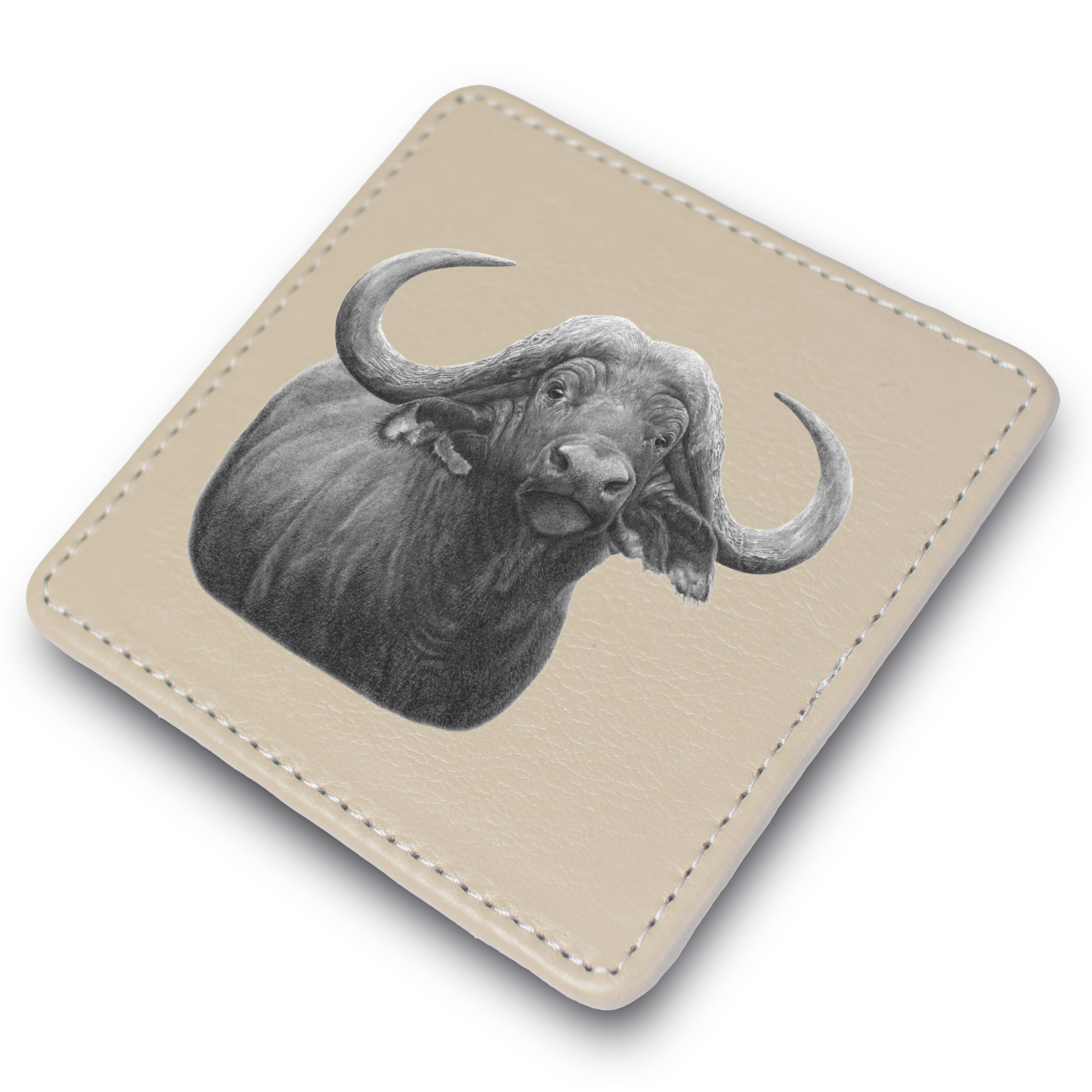 Buffalo Bull Leather Coaster