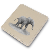 Elephant Baby Leather Coaster
