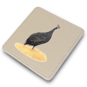 Guinea Fowl Leather Coaster