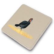 Ground Hornbill Leather Coaster