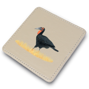 Ground Hornbill Leather Coaster