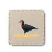 Ground Hornbill Leather Coaster