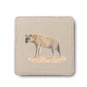 Spotted Hyena leather coaster by South African wildlife artist Matthew Bell