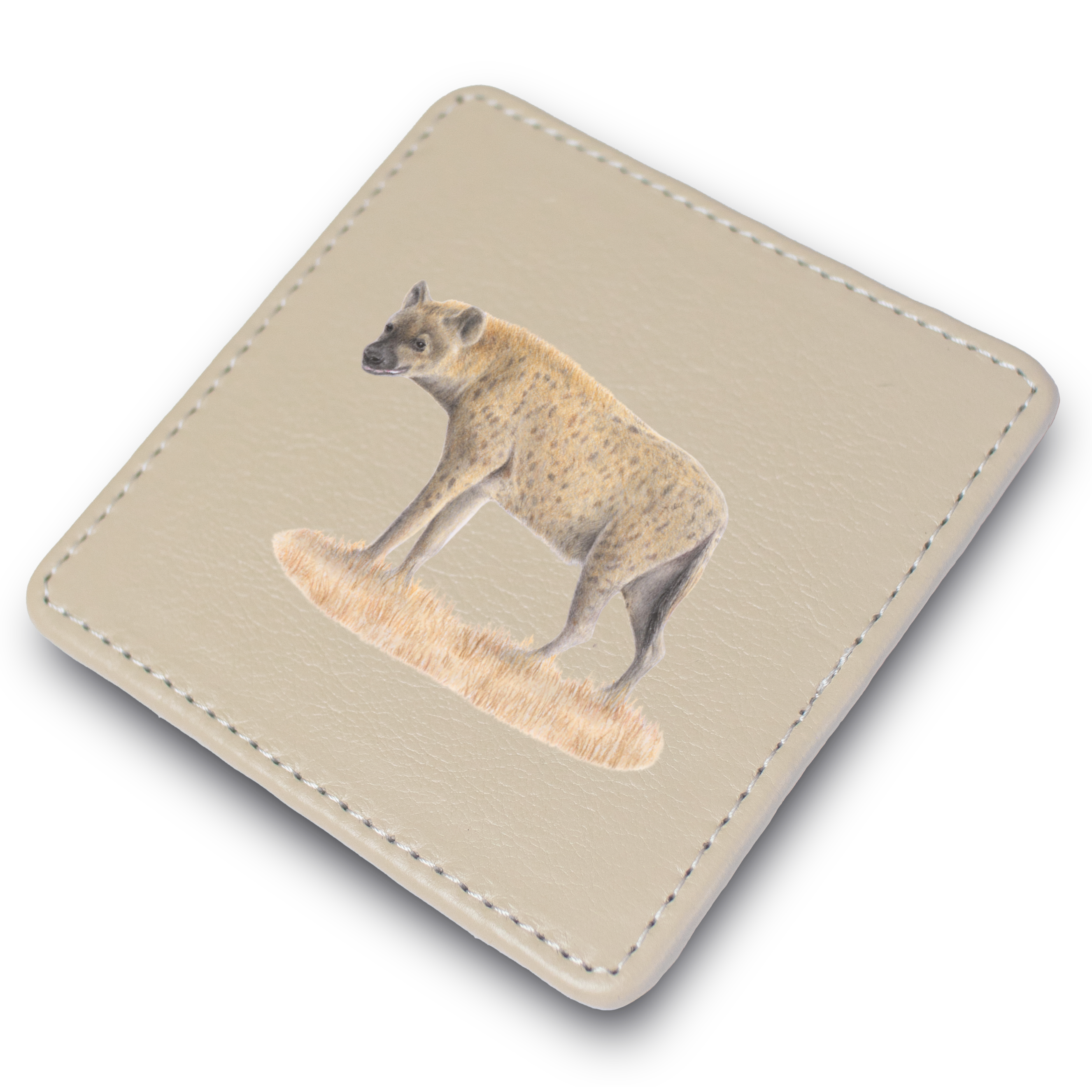 Spotted Hyena Leather Coaster