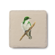 Klaas's Cuckoo Bird leather coaster by South African wildlife artist Matthew Bell