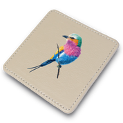 Lilac Breasted Roller Leather Coaster
