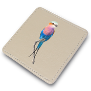Lilac Breasted Roller Leather Coaster