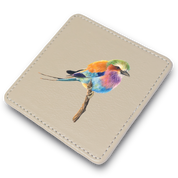 Lilac Breasted Roller Leather Coaster