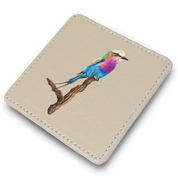 Lilac Breasted Roller Leather Coaster