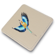 Lilac Breasted Roller Leather Coaster