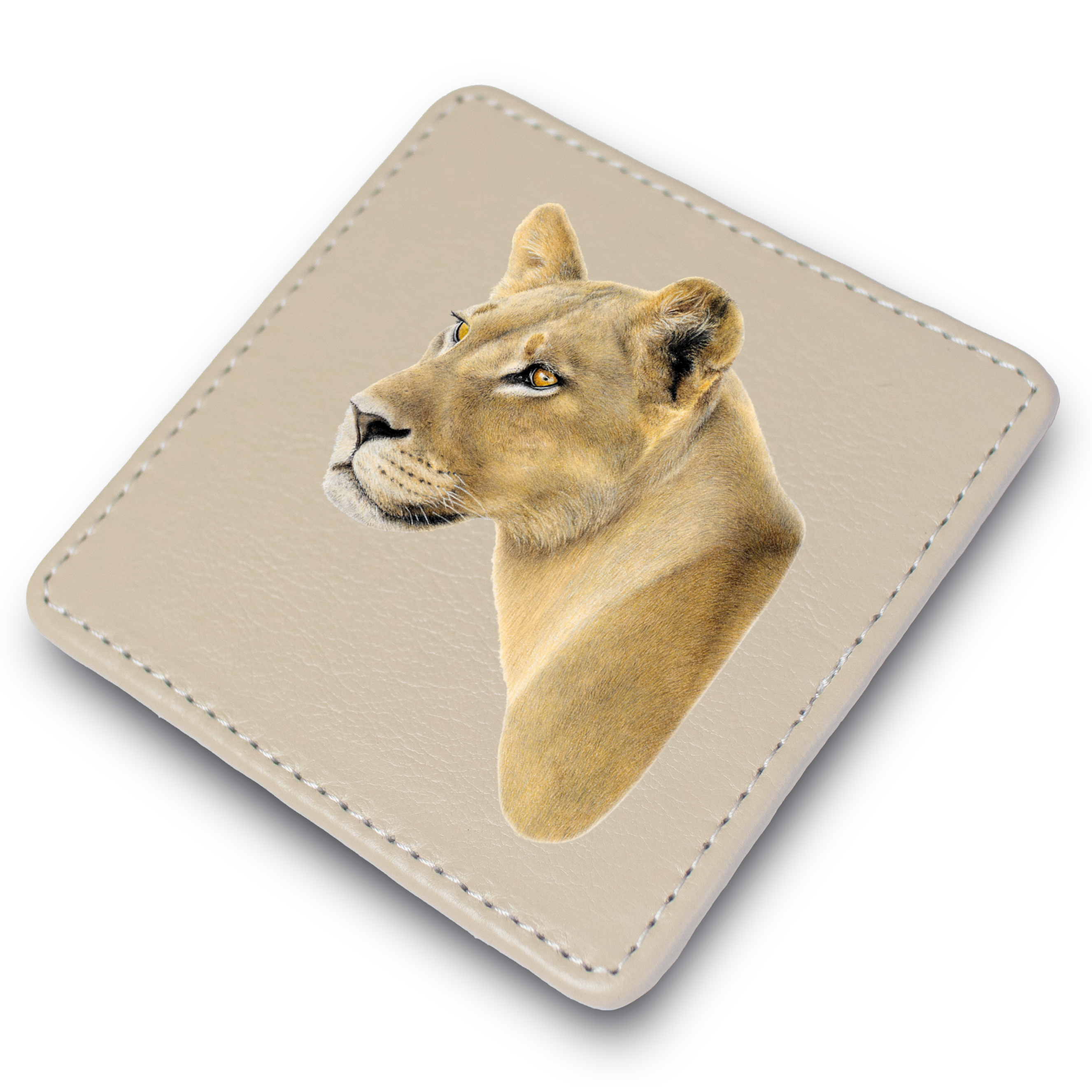 Lioness Leather Coaster