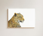 Leopard Portrait drawing on canvas by South African wildlife artist Matthew Bell