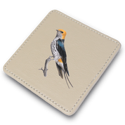 Lesser Striped Swallow Leather Coaster