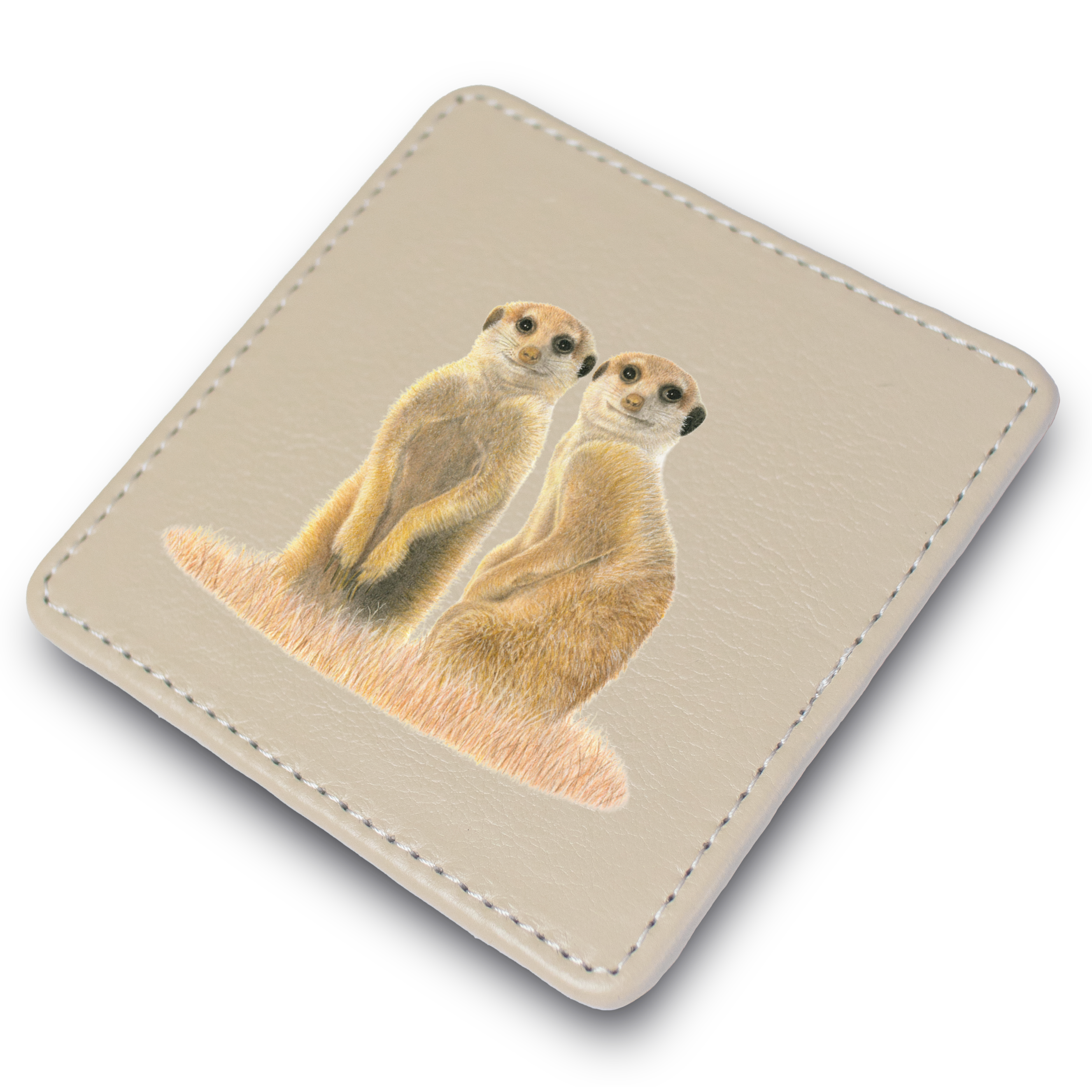 Meerkat Leather Coaster
