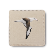 Northern Royal Albatross Bird leather coaster by South African wildlife artist Matthew Bell