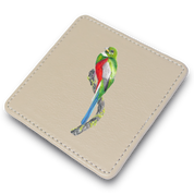 Narina Trogon Leather Coaster