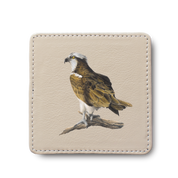 Osprey Bird leather coaster by South African wildlife artist Matthew Bell