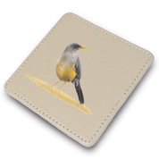 Olive Thrush Leather Coaster