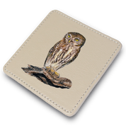 Pearl Spotted Owlet Leather Coaster