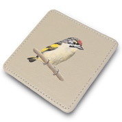 Red Fronted Tinkerbird Leather Coaster