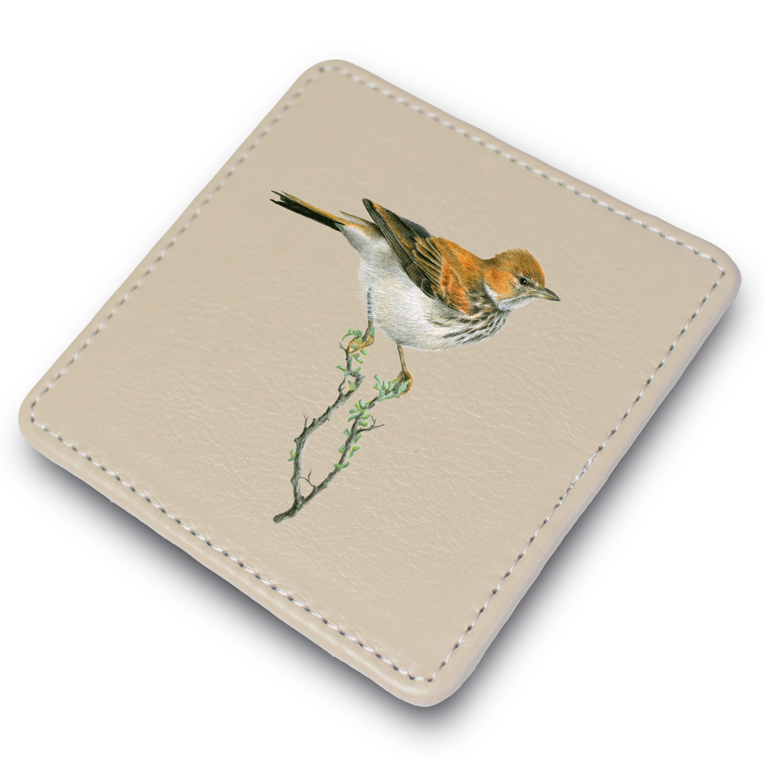 Red Lark Leather Coaster