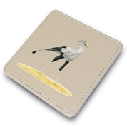 Secretarybird Leather Coaster