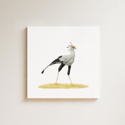 Secretarybird drawing on canvas by South African wildlife artist Matthew Bell