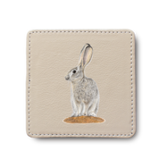 Scrub Hare leather coaster by South African wildlife artist Matthew Bell