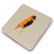 Southern Red Bishop Leather Coaster