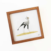 Artwork of a secretary bird in South Africa