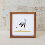 Artwork of a secretary bird in South Africa