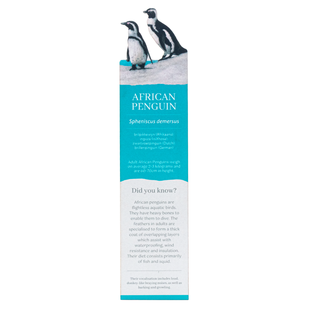 African Penguins Wooden Bookmark