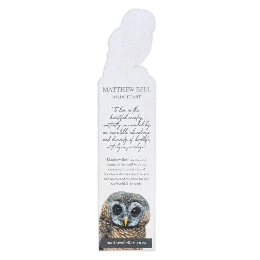 African Wood Owl Wooden Bookmark