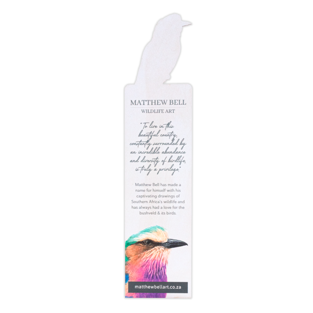 Lilac Breasted Roller Wooden Bookmark