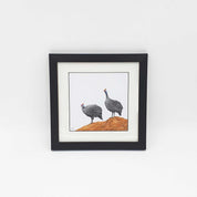 Framed guinea fowl artwork