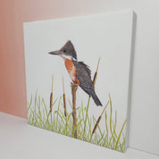 Giant Kingfisher bird artwork on canvas