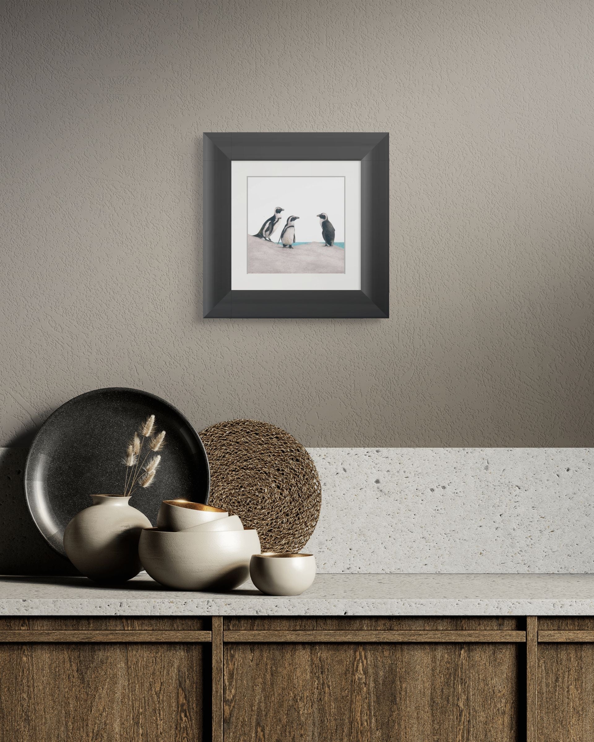 African Penguins - Framed