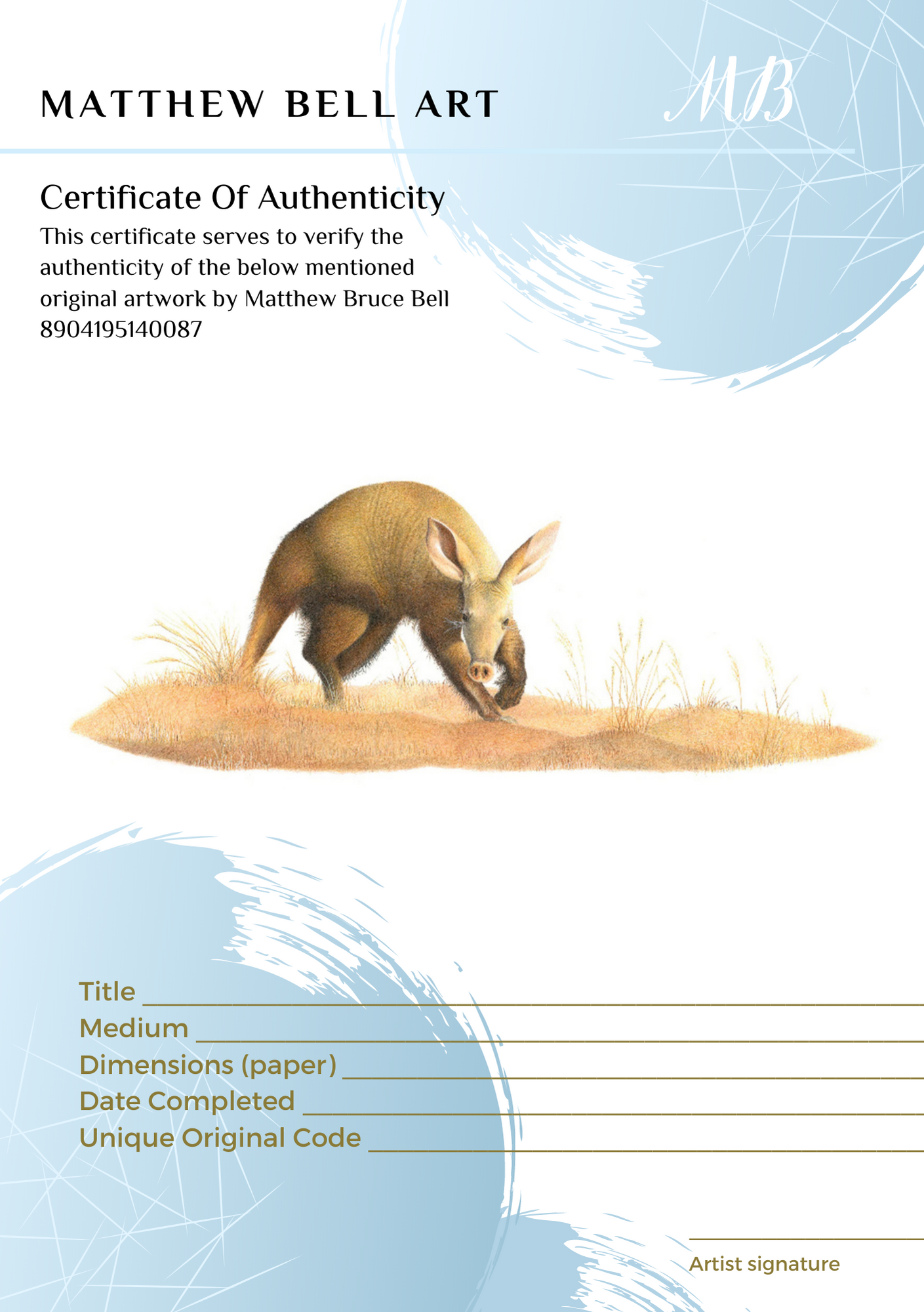 Aardvark 2 - The Original - Framed