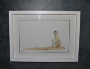 Meerkats 3 - The Original - Framed - 48 x 36cm - Matthew Bell Wildlife Art