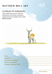 Red Lechwe - The Original - Framed - 39cm x 27cm - Matthew Bell Wildlife Art
