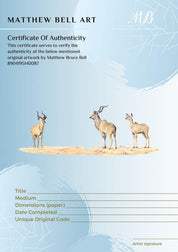 Kudus 2 - The Original - Framed - 44 x 27cm - Matthew Bell Wildlife Art