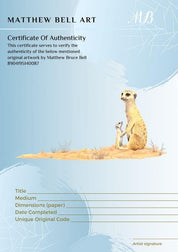 Meerkats 3 - The Original - Framed - 48 x 36cm - Matthew Bell Wildlife Art