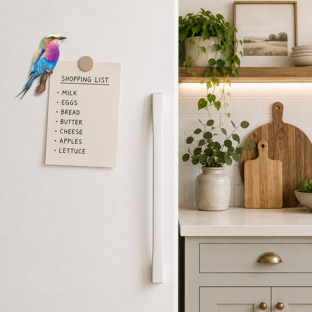 Lilac-breasted Roller fridge magnet bringing one of Africa's most colourful birds to life through Matthew Bell's art