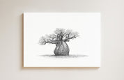 African Baobab Tree drawing on canvas by South African wildlife artist Matthew Bell
