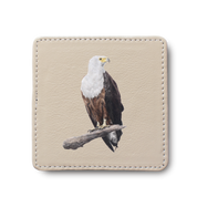 African Fish Eagle Leather Coaster