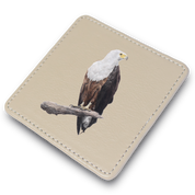 African Fish Eagle Bird leather coaster by South African wildlife artist Matthew Bell